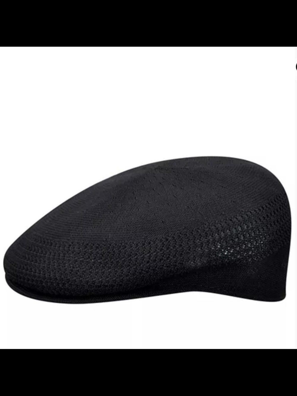 Kangol Black Knit Cap with White Logo